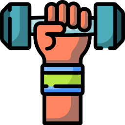 illustration of a hand lifting a weight